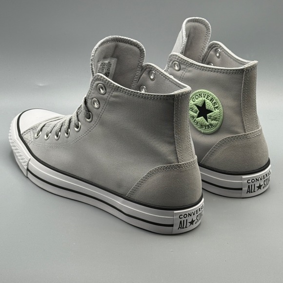 Converse Men's 12 Sneakers Grey Sour Glow Polyester Suede CTAS Hi Chucks A10497F - Picture 12 of 13